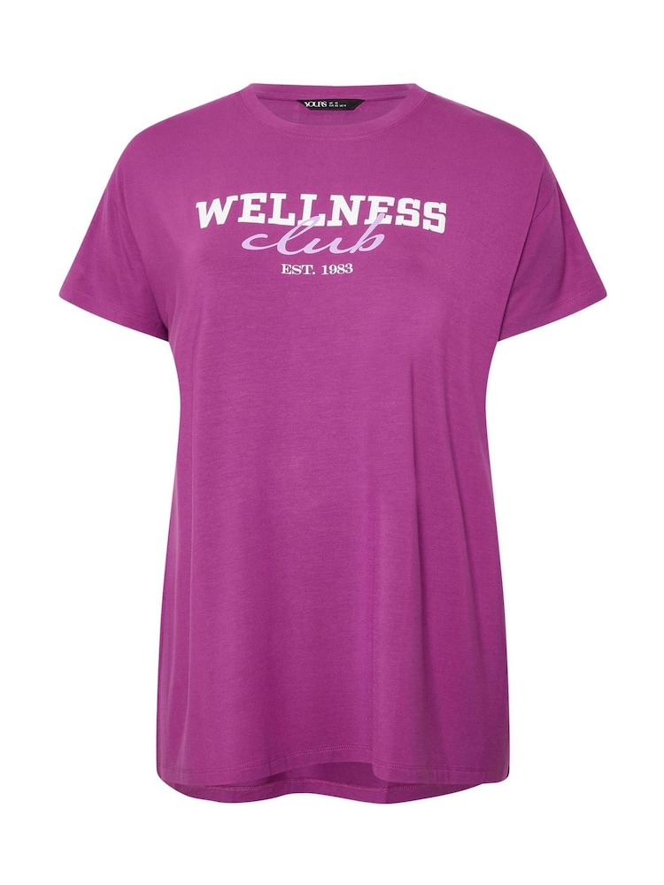Yours Curve Purple Wellness Club Active T-Shirt - Image 5 of 5 Yours Curve Purple Wellness Club Active T-Shirt - Image 5 of 5