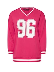 Yours Curve Hot 96 Slogan Varsity Sweatshirt - Imagen 5 de 5