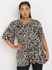 Natur - Yours Curve ausgestelltes Oberteil mit Zebra-Print - Bild 1 von 5