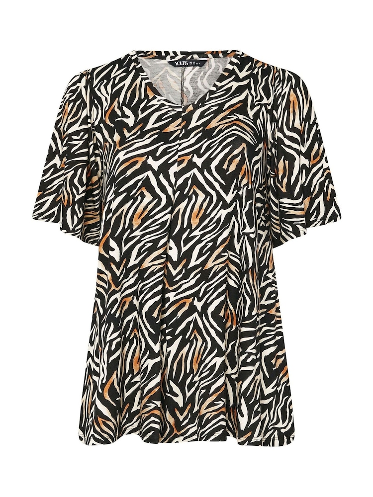 Natur - Yours Curve ausgestelltes Oberteil mit Zebra-Print - Bild 5 von 5