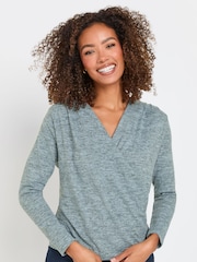 M&Co Blue Wrap Over Jumper - Image 1 of 5