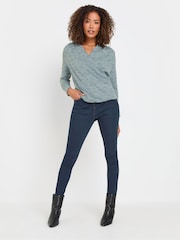 M&Co Blue Wrap Over Jumper - Image 2 of 5