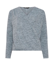 M&Co Blue Wrap Over Jumper - Image 5 of 5