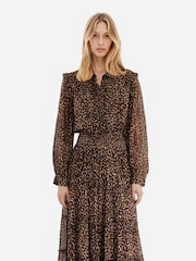 The Kooples Black Short Sleeve Dress With Ruffle - Image 4 of 4