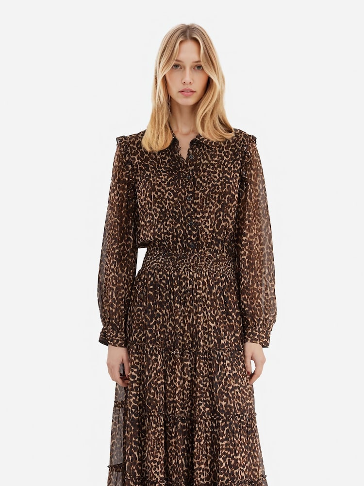 The Kooples Black Short Sleeve Dress With Ruffle - Image 4 of 4