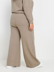Yours Curve Brown Wide Leg Joggers - Image 3 of 5