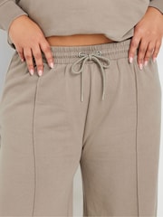 Yours Curve Brown Wide Leg Joggers - Image 4 of 5