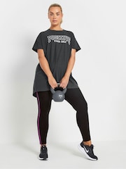 Yours Curve Black Side Stripe Leggings - Image 2 of 5