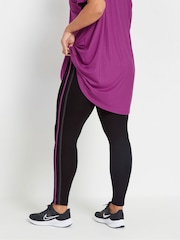 Yours Curve Black Side Stripe Leggings - Image 3 of 5