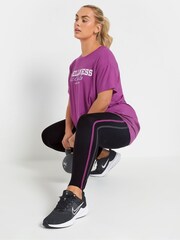 Yours Curve Black Side Stripe Leggings - Image 4 of 5