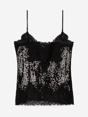 The Kooples Black Lace Top With Strap - Image 5 of 6