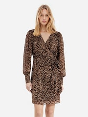 The Kooples Brown Short Dress With Belt - Image 2 of 4