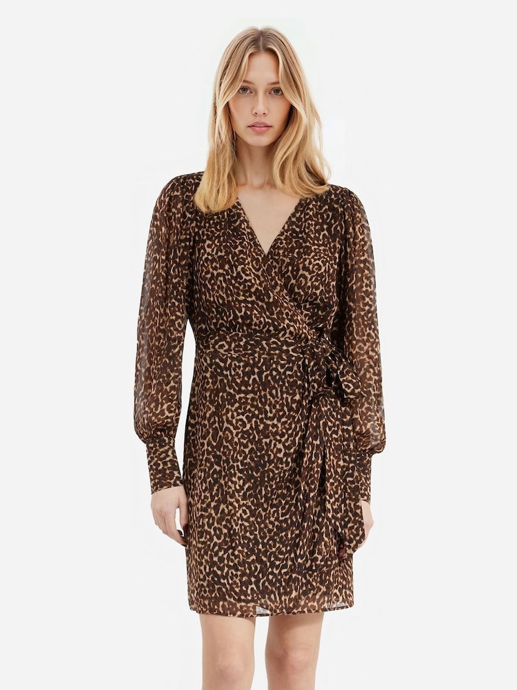 The Kooples Brown Short Dress With Belt - Image 2 of 4