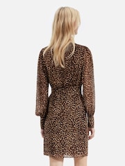 The Kooples Brown Short Dress With Belt - Image 3 of 4
