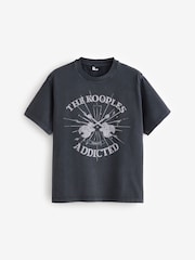 The Kooples Guitar Print Short Sleeve 100% Cotton T-Shirt - Imagem 1 de 1