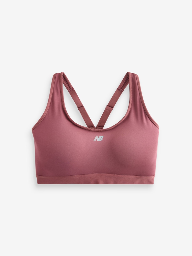 New Balance Burgundy Red Womens Essential Run Bra - Image 1 of 1