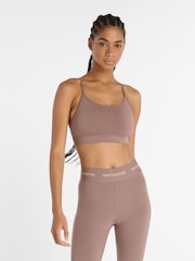 New Balance Pink Womens Linear Heritage Essential Yoga Bra - Image 1 of 6
