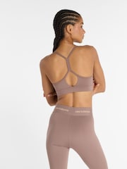 New Balance Pink Womens Linear Heritage Essential Yoga Bra - Image 2 of 6