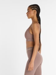 New Balance Pink Womens Linear Heritage Essential Yoga Bra - Image 3 of 6