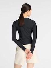New Balance Black Womens Micro Rib Long Sleeve Top - Image 2 of 6