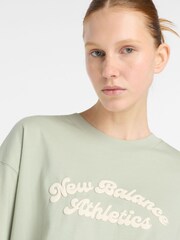 New Balance Green Oversized Linear Heritage T-Shirt - Image 4 of 6