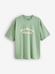 New Balance Green Oversized Linear Heritage T-Shirt - Image 5 of 6