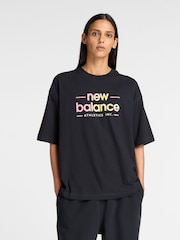 New Balance Black Womens Reimagined Oversized T-Shirt - Image 1 of 6