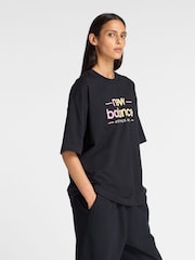 New Balance Black Womens Reimagined Oversized T-Shirt - Image 3 of 6