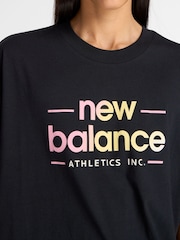 New Balance Black Womens Reimagined Oversized T-Shirt - Image 4 of 6
