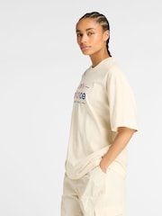 New Balance Cream Womens Reimagined Oversized T-Shirt - Image 3 of 7