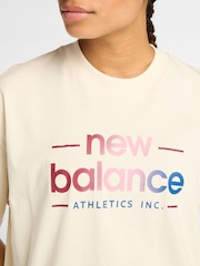 New Balance Cream Womens Reimagined Oversized T-Shirt - Image 5 of 7