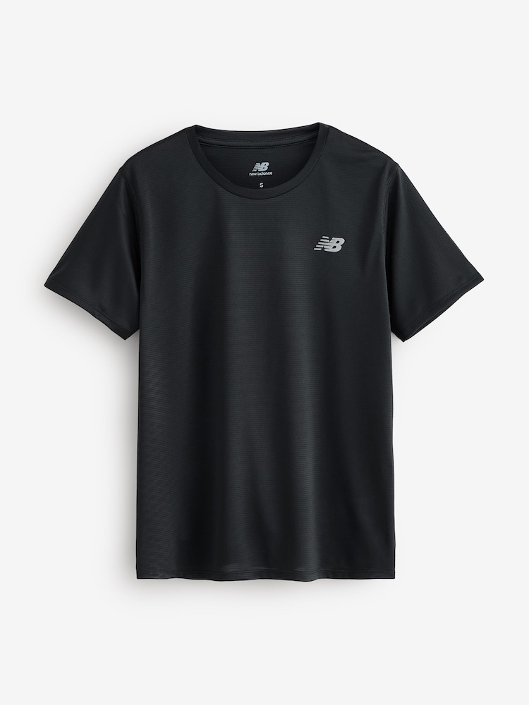 Negro - New Balance Womens Essential Run T-Shirt - Imagen 1 de 1