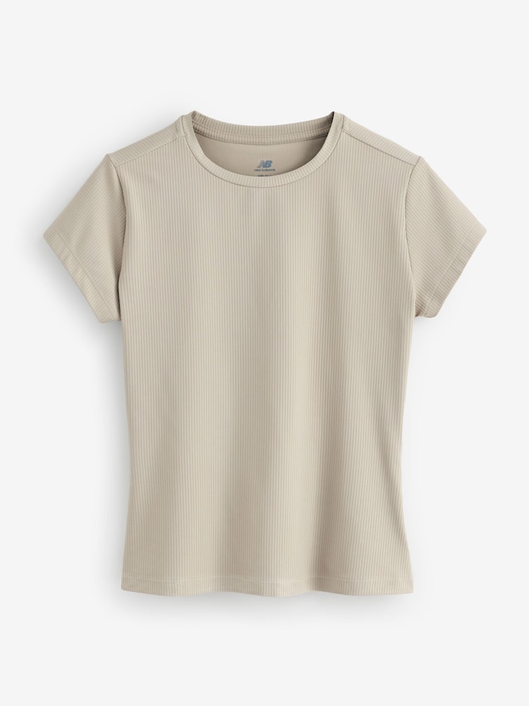 New Balance Brown Womens Rubbed Fitted T-Shirt - Image 1 of 1