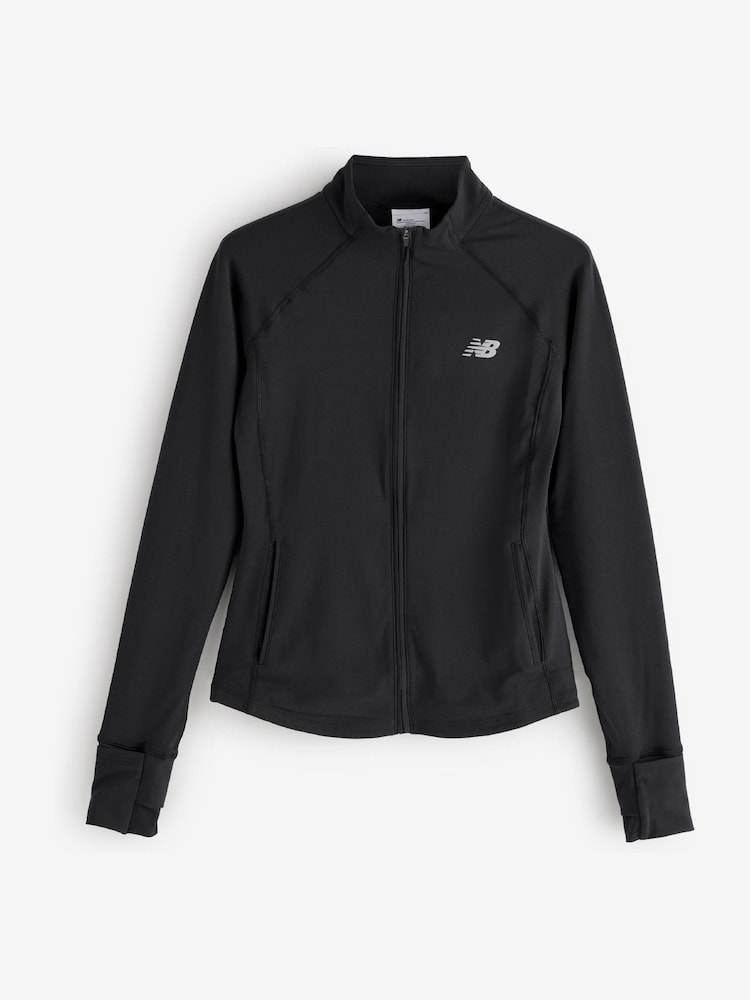 Negro - Chaqueta de running Harmony con cremallera completa para mujer de New Balance - Imagen 8 de 8