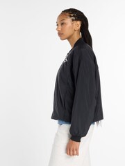 New Balance Black Womens Linear Heritage Woven Bomber Jacket - Image 3 of 6