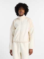 New Balance Cream Womens High Pile Fleece Jacket - Image 1 of 8