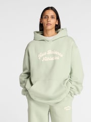 New Balance Green Womens Linear Heritage Fleece Long Line Hoodie - Image 1 of 8