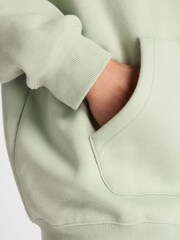 New Balance Green Womens Linear Heritage Fleece Long Line Hoodie - Image 5 of 8