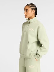 New Balance Green Womens Linear Heritage Polar Fleece 1/2 Zip Top - Image 3 of 7