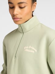New Balance Green Womens Linear Heritage Polar Fleece 1/2 Zip Top - Image 4 of 7