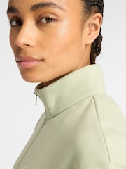 New Balance Green Womens Linear Heritage Polar Fleece 1/2 Zip Top - Image 6 of 7