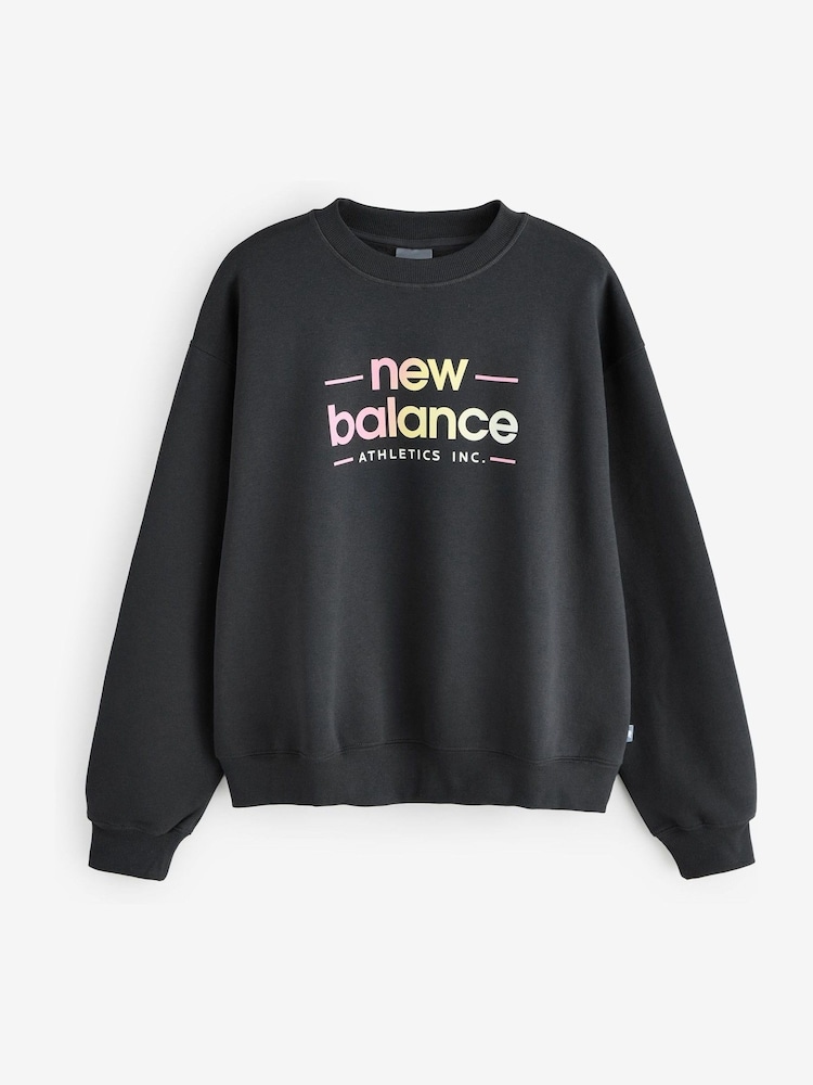 New Balance Black Womens Reimagined Fleece Sweatshirt - Image 1 of 1