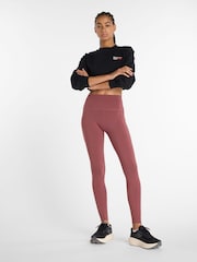 New Balance Burgundy Red Womens Sleek Pocket High Rise 27inch Running Leggings - Image 2 of 10
