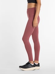 New Balance Burgundy Red Womens Sleek Pocket High Rise 27inch Running Leggings - Image 4 of 10
