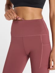 New Balance Burgundy Red Womens Sleek Pocket High Rise 27inch Running Leggings - Image 6 of 10