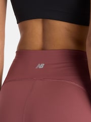 New Balance Burgundy Red Womens Sleek Pocket High Rise 27inch Running Leggings - Image 8 of 10