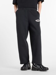 New Balance Black Womens Linear Heritage Fleece Barrel Leg Joggers - Image 1 of 6