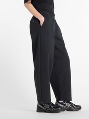 New Balance Black Womens Linear Heritage Fleece Barrel Leg Joggers - Image 6 of 6