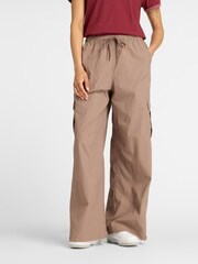 New Balance Brown Womens Linear Heritage Woven Cargo Joggers - Image 1 of 7