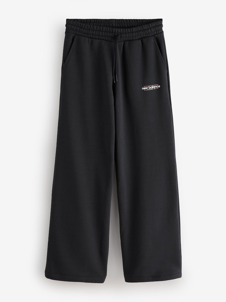 New Balance Black Womens Reimagined Fleece Barrel Leg Joggers - Image 1 of 1